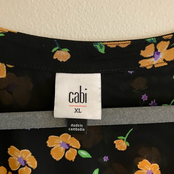 EUC CAbi Style #5945 Black and Orange Long Sleeve Fiesta Dress - Picture 6 of 7